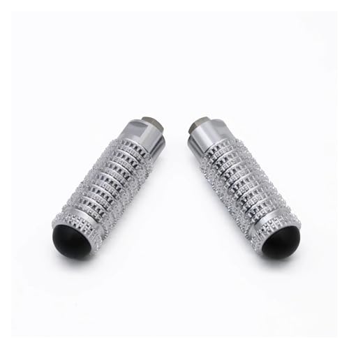 Fußrasten Für Aprilia RSV4 Für Tuono V4 1100 2017-2021 2022 2023 2024 2025 8MM Motorrad Fußrastenanlage Fußrasten Rändelung(SILBER)