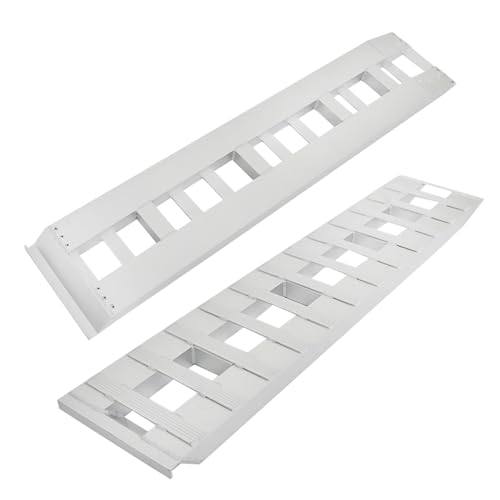 Silscvtt 2Pcs 72 Inch X 14 Inch Aluminum Ramps 6500LBS Heavy Duty Truck Trailer Hook End Knife Foot 1 Pair for Vehicles ATVs Motorcycles Lawn Equipment Trailers - Thumbnail 3