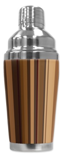 Mugzie brand 20 Ounce Cocktail Shaker with Insulated Wetsuit Cover - Espresso Lines