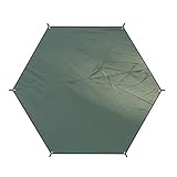 TRIWONDER 六角形 タープ グランドシート 防水軽量 天幕 テントシート キャンプマット 収納バッグ付き (ダックグリーン - XL)