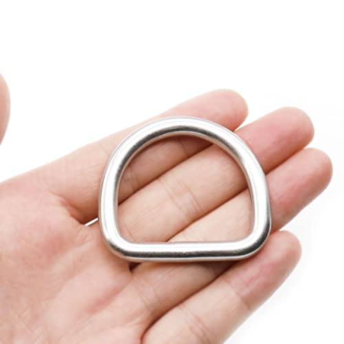Image of 10 Pcs 304 Stainless Steel Heavy Duty Welded D Ring Solid Metal D Rings for Camping Belt, Dog Leashes Hardware