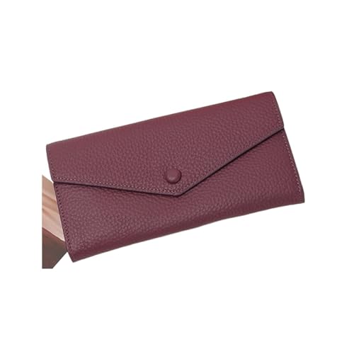 Portafogli da lavoro da donna in vera pelle Portafoglio con blocco Fermasoldi Porta carte Organizzatori di denaro Color: Purple