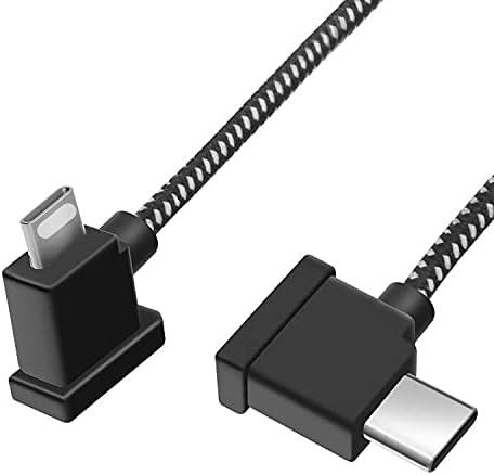 LYONGTECH RC-N1 RC Cable USB C to IOS 11.8 Inch for DJI Mini 2/3 Pro,Mavic 3,Air 2S,Mavic Air 2 Remote Controller, Nylon Braided Tablet Phone Long Data Cord(iOS Connector)