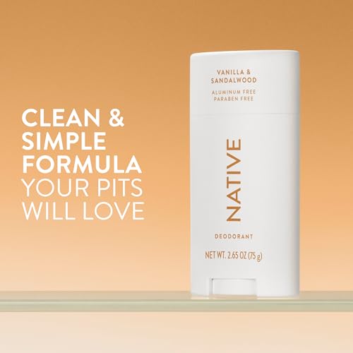 Image of Native Deodorant Contains Naturally Derived Ingredients, 72 Hour Odor Control, Deodorant for Women and Men, Aluminum Free, Vanilla & Sandalwood 2.65oz