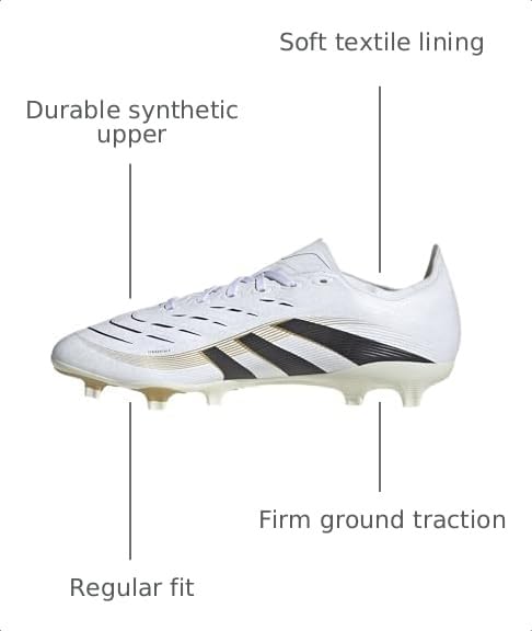 Image of Adidas Unisex League Firm Ground /Multi Ground, White /Black /Gold Metallic, 12