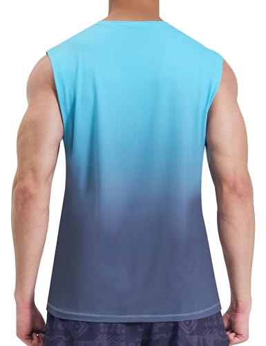Image of EZRUN Men's Workout Sleeveless Shirts Quick Dry Muscle Swim Shirt Gym Fitness Running Beach Tank Tops