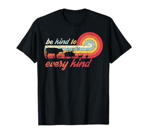 be kind to every kind - vegan vintage retro style T-Shirt Camiseta