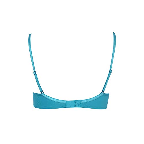 Image of Van Heusen Women Bra - Cotton Easy Set Lycra - Anti Bacterial, Wireless, Breathable Pads, Full Coverage 11002 Peacock Blue 34B