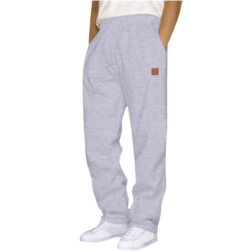 Men's Casual Cargo Pants Fleece Workout Stretch Hiking Joggers Athletic Drawstring Sweatpants with Multi Pockets