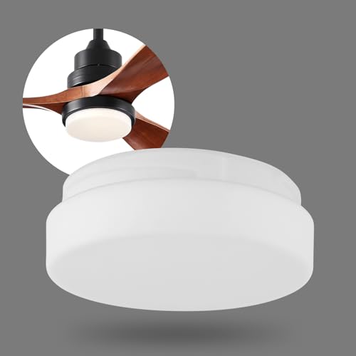 FXZZ Upgrade Glass Light Cover for Ceiling Fan: A Non-Transparent, Non-Plastic, Matte White Light Lens Replacement for 42''/52''/60