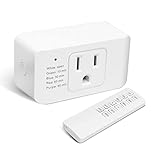 Indoor Dimmer for String Lights, Remote Control Light Dimmer Plug in, Light Timer for Led Lights, 2 and 3 Prong Adapter, 100FT Range for Dimmable LED/Tungsten Bulb/Patio Lights/Table Lamp