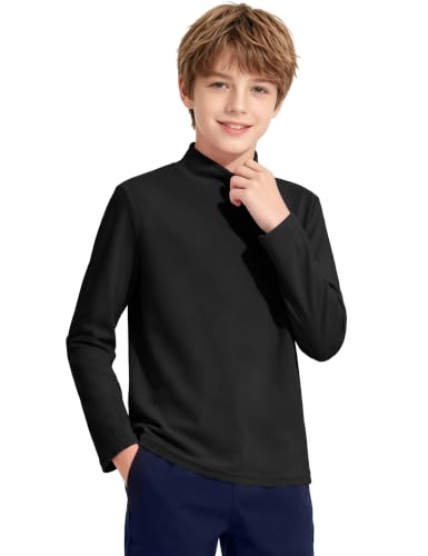 Image of Auranso 3 Pack Boys Turtleneck Long Sleeve Shirts Girls Kids Warm Tops
