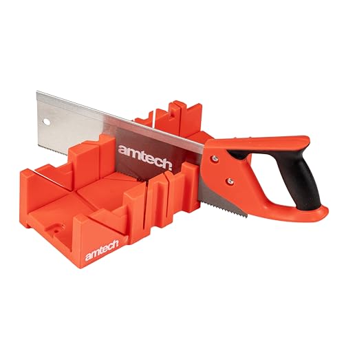 Amtech - Tenon Saw and Mitre Box for Cutting Wood and Laminate for Home DIY and Woodworking Accurate and Smooth Cuts at Various Angles Comfortable Handle (300mm/ 12 TPI)