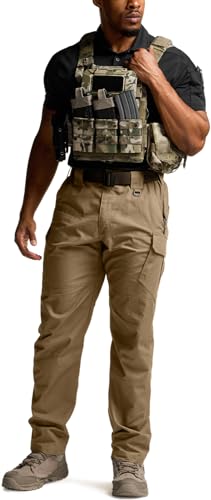 Image of CQR Men's Tactical Pants, Water Resistant Ripstop Cargo Pants, Lightweight EDC Work Hiking Pants, Outdoor Apparel