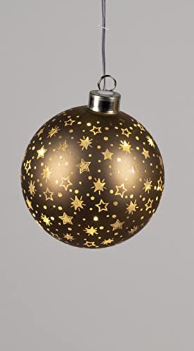 Formano Kugel hängend Deko Braun-Gold mit Timer Weihnachten...