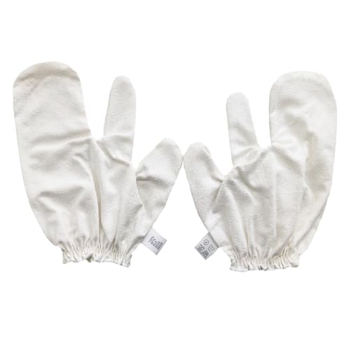 Garshana Gloves Raw Gloves for Ayurvedic Cellulite Reduction & Dry Brushing 100% Pure Garshana Gloves with Elastic Wrist Bands for Ayurvedic (2pcs)