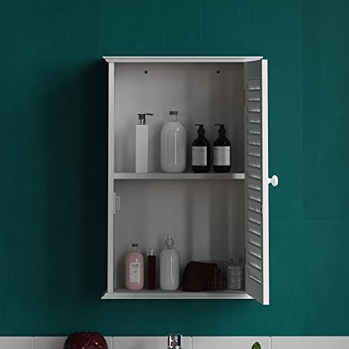 Bath Vida Bathroom Cabinet Single Door Shutter Wall Mounted Storage, White