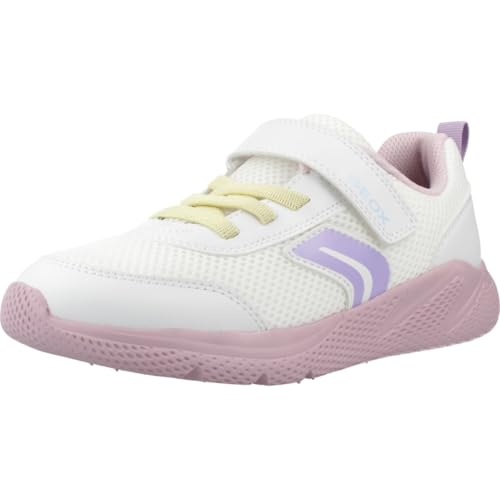 Geox J SPRINTYE Girl B Sneaker, Bianco/Rosa, 30 EU