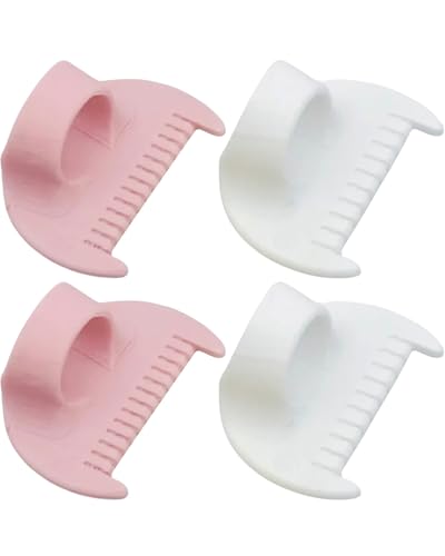 UrBestChoose 4 PCS Sewing Tool Set - Edge Stitch Lock and Sewing Gauge, Blanket Stitch Guide Tool for Hand Sewing, Quilting, Hemming & Crafts - White & Pink with 3 mm & 4 mm