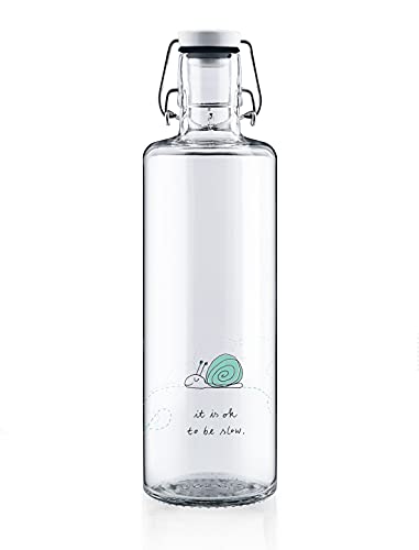 soulbottles 1,0l • Ok to be slow • Trinkflasche aus Glas •...