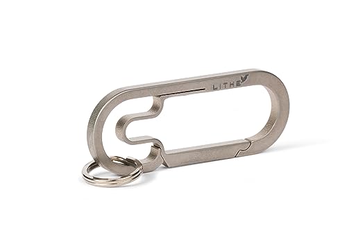 Titanium Carabiner Keychain. Ultra Light Weight EDC. Ti Key Ring Included. LITHE GOODS