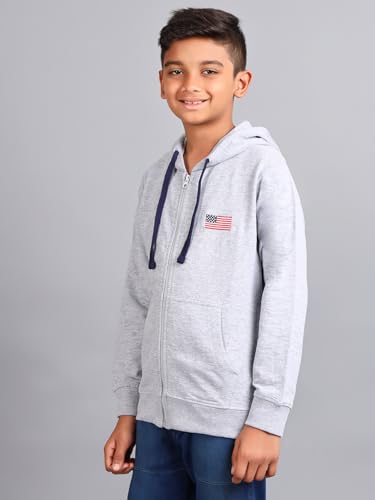 Image of ZION Hoodies for Boys - Cotton Hoodies Sweatshirt with Zipper | Solid & Regular Fit with Embroidery | Long Sleeve | for Every Occasion | Multiple Sizes & Colors (Pack of 1)