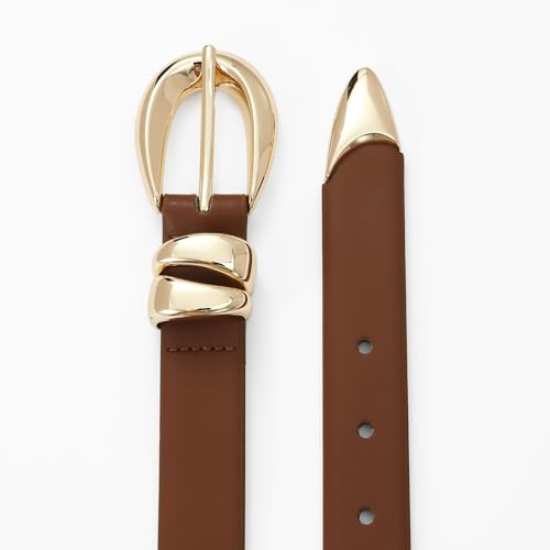 Black Leather Belt for Women Stylish Design with Gold Buckle Ladies Black Belt Perfect for Jeans Dresses3