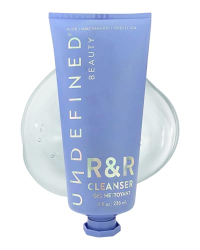 Undefined Beauty R&R Cleanser 8oz – Balancing Gel Cleanser with Niacinamide, Centella, Green Tea & Tremella Mushroom
