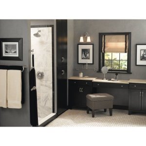 Image of Moen YB8262ORB Rothbury 2 Dual-Mount Bath Bathroom Vanity Light Fixture with Frosted Glass, Oil Rubbed Bronze