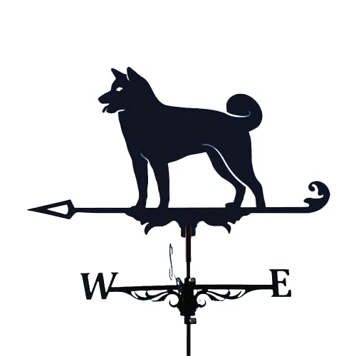 Schmiedeeiserne Windfahne im europäischen Stil für den Garten, Wetterdekoration für das Dach, Windrichtungsanzeiger-Kit, Windfahne mit Metallständer für den Außenbereich