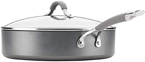 Circulon 5-Qt. Covered Sauté with Helper Handle Hard Anodized Aluminum Saute Pan, 5 Quart, Oyster Gray