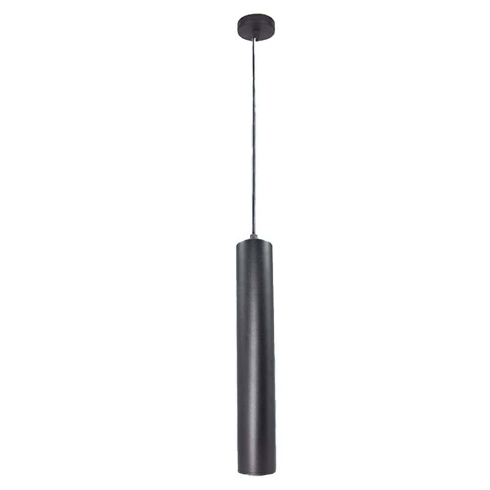Lámpara colgante LED de tubo negro 12W con diseño moderno de un solo cabezal para techo
