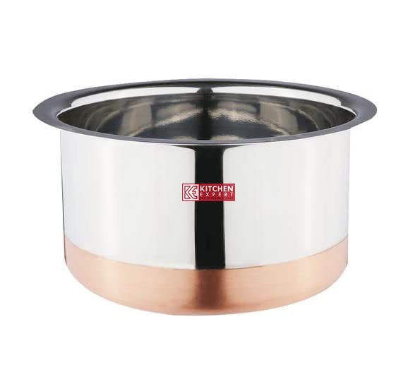 e-GlobalHigh Grade 6 Liter Steel Copper Base Patila/Tapeli, Round Base