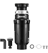 VEVOR JW-301 Garbage 1/2HP 3450RPM DC Motor, Continuous Feed Sink Disposer, EZ Connect Food Waste...