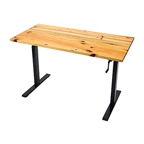 Amazon.co.jp: 昇降デスク 手動 W1600×D800×H735~1185mm パイン材 高級