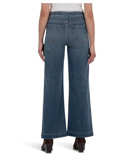 KUT from the Kloth Women's Petite Meg High Rise Wide Leg with Patch Pockets Regular Hem3