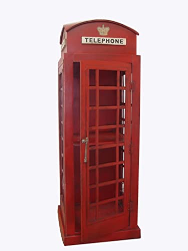 Kunibert Cabine téléphonique anglaise Hauteur 125 cm Couleur : rouge Matériau tôle comme armoire de rangement