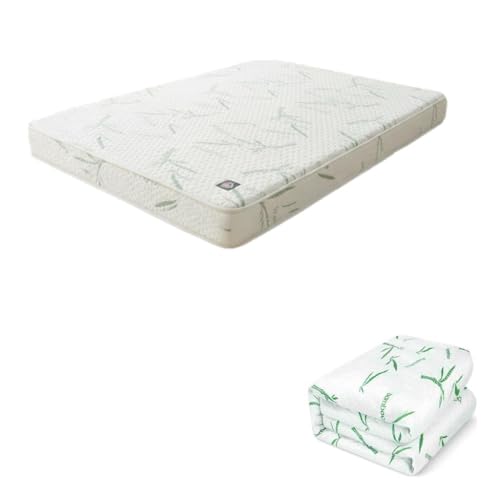 Dorm colchones Kit Colchón de Cuna para Bebé 70x100 cm + Protector | Bambú Transpirable e Impermeable | Espuma HD Semi Firme y Segura | Hecho en México con Certificaciones