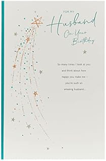 UK Greetings Husband Birthday Card with Envelope - Lovely Design with Heartfelt Message