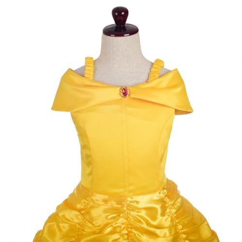 Dressy Daisy Girls' Princess Yellow Gold Ball Gown Birthday Party Fancy Dress Up Halloween Costume Size 5-6 - Thumbnail 4