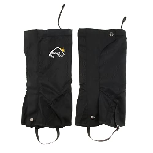 Fancyes Polainas de Polainas Impermeáveis ​​para Botas para Caminhada Escalada, Preto