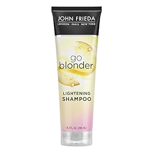 John Frieda Go Blonder Lightening Shampoo for Blonde Color-Treated Hair, Paraben, Phthalate, Silicone and Ammonia Free, Cruelty Free, Vegan Friendly Shampoo 8.3 oz Bottle