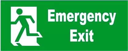 Emergency Exit - Safety Sign Board |Foam Board |Glow |Radium Night Glow Illumination |Foam Board Fixed with Waterproof Radium Night Glow Illumination Sticker and Strong Doubleside Tape
