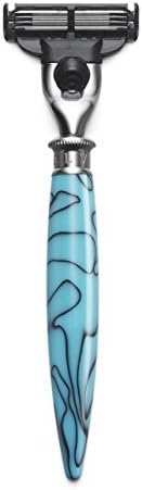 Dalvey Mach3 Artisan Razor with Turquoise Handle by Dalvey
