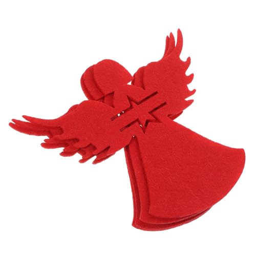 Ciieeo 4pcs Christmas Angel Cutlery Holder Cloth Utensil Covers for Holiday Table Decor for Christmas Dinner Parties