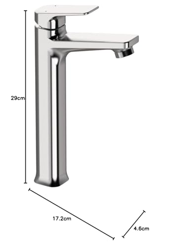 Image of Delta Faucet Single Handle Tall Lavatory Faucet Without Pop-Up Drain I Bathroom Tap for Home I Basin Mixer I Polished Chrome I 44425-P