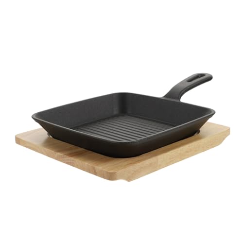 Cabilock Sartén Cuadrada Hierro Sartén Plancha De Restaurante Fácil De Usar y Mantener