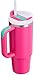 Stanley Quencher H2.0 Tumbler with Handle and Straw 30 oz | Flowstate 3-Position Lid | Cup Holder Compatible for Travel | Insulated Stainless Steel Cup | BPA-Free | Passion Pink