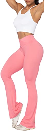 Image of Sunzel Flare Leggings, Crossover Yoga Pants with Tummy Control, High-Waisted and Wide Leg