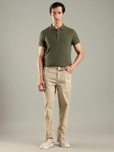 Image of Solid Slim Fit Cotton Polo T-Shirt